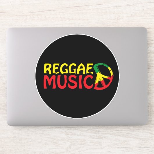 Reggae Music - model2b-cirkel-zwart Sticker (Computer)