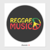 Reggae Music - model2b-cirkel-zwart Sticker (Vel)