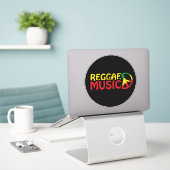 Reggae Music - model2b-cirkel-zwart Sticker (Laptop op bureau)