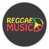 Reggae Music - model2b-cirkel-zwart Sticker (Voorkant)