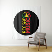 Reggae Music - model2b-cirkel-zwart Wandkleed (In situ)