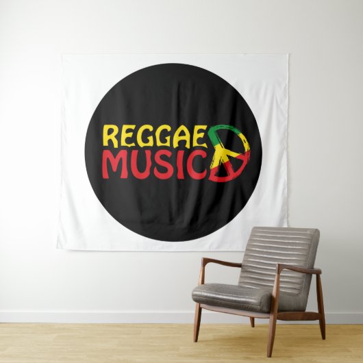 Reggae Music - model2b-cirkel-zwart Wandkleed (In Situ (horizontaal))
