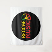 Reggae Music - model2b-cirkel-zwart Wandkleed (Voorkant)