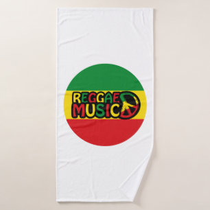 Reggae Music-ontwerp met rastafari-stijl en kleur Badhanddoek