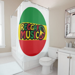 Reggae Music-ontwerp met rastafari-stijl en kleur Douchegordijn