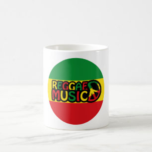 Reggae Music-ontwerp met rastafari-stijl en kleur Koffiemok