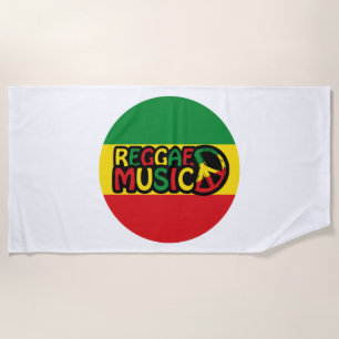 Reggae Music-ontwerp met rastafari-stijl en kleur Strandlaken