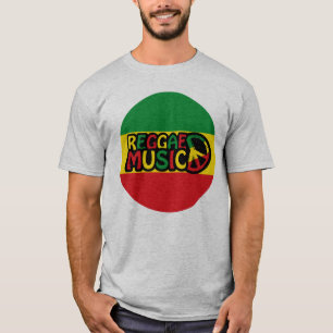 Reggae Music-ontwerp met rastafari-stijl en kleur T-shirt