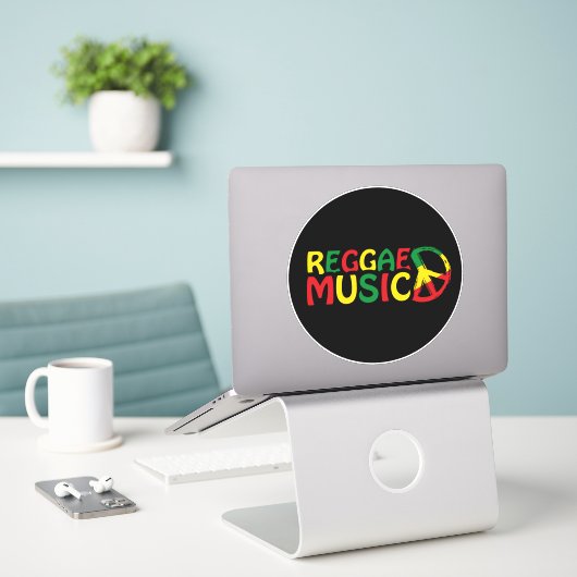 Reggae Music-ontwerp, reggae art Sticker (Laptop op bureau)