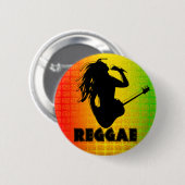 Reggae Music Rastaman Guitar Rasta Buttonnen Ronde Button 5,7 Cm (Voorkant /achterkant)