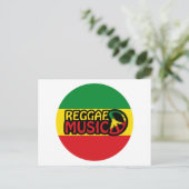 Reggae Music, reggae art met vredessymbool Briefkaart (Staand voorkant)