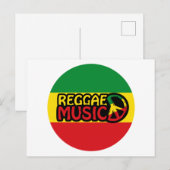 Reggae Music, reggae art met vredessymbool Briefkaart (Voorkant / Achterkant)