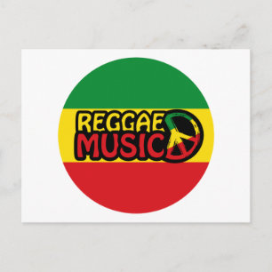 Reggae Music, reggae art met vredessymbool Briefkaart