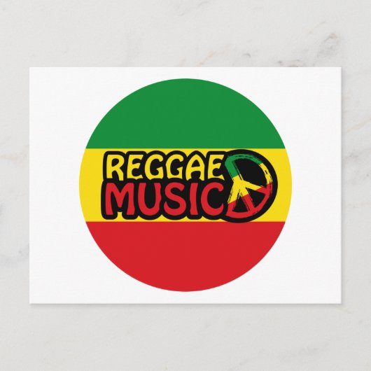Reggae Music, reggae art met vredessymbool Briefkaart (Voorkant)