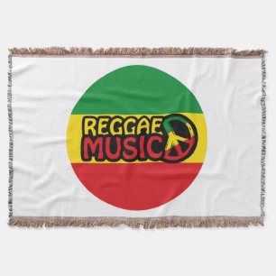 Reggae Music, reggae art met vredessymbool Deken