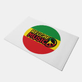 Reggae Music, reggae art met vredessymbool Deurmat (Schuin)