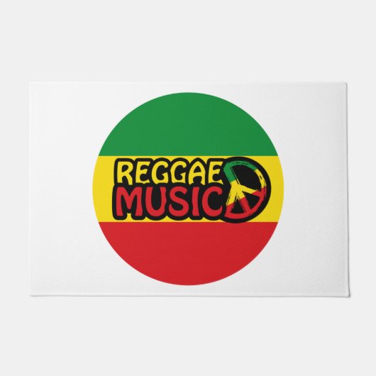 Reggae Music, reggae art met vredessymbool Deurmat (Voorkant)