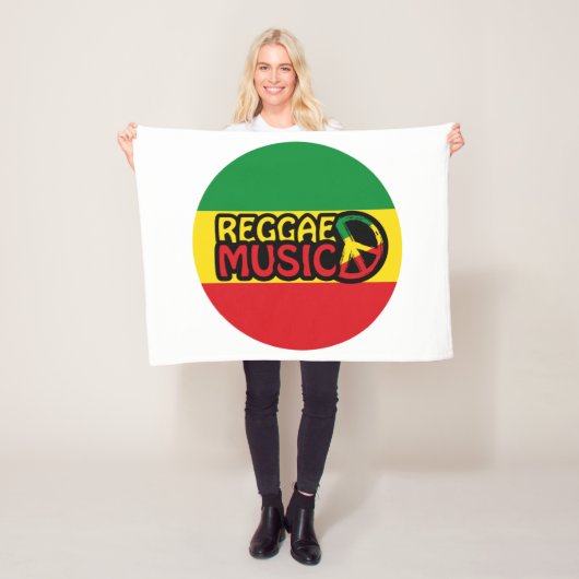 Reggae Music, reggae art met vredessymbool Fleece Deken (In situ)