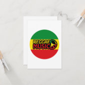 Reggae Music, reggae art met vredessymbool Kaart (Voorkant / Achterkant in situ)