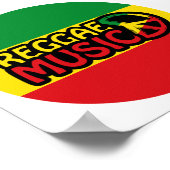 Reggae Music, reggae art met vredessymbool Poster (Hoek)