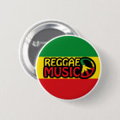 Reggae Music, reggae art met vredessymbool Ronde Button 5,7 Cm (Voorkant /achterkant)