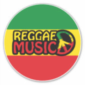 Reggae Music, reggae art met vredessymbool Sticker (Voorkant)