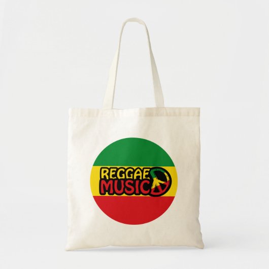 Reggae Music, reggae art met vredessymbool Tote Bag (Voorkant)