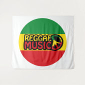 Reggae Music, reggae art met vredessymbool Wandkleed (Voorkant (horizontaal))