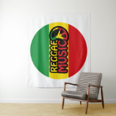 Reggae Music, reggae art met vredessymbool Wandkleed (In situ)
