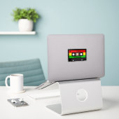 Reggae Music Retro Rasta Cassettebandje Sticker (Laptop op bureau)