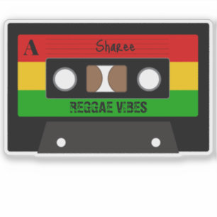 Reggae Music Retro Rasta Cassettebandje Sticker