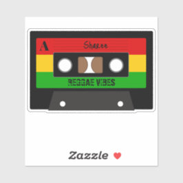 Reggae Music Retro Rasta Cassettebandje Sticker