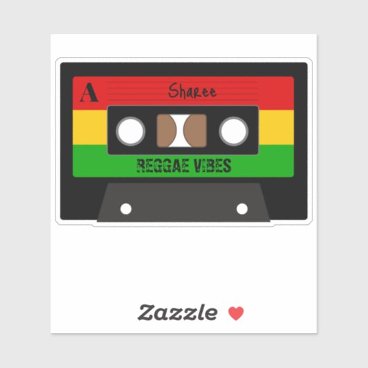 Reggae Music Retro Rasta Cassettebandje Sticker (Vel)