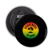 Reggae Music Vinyl Record Rasta Button Flesopener (Voorkant)