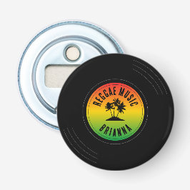 Reggae Music Vinyl Record Rasta Button Flesopener