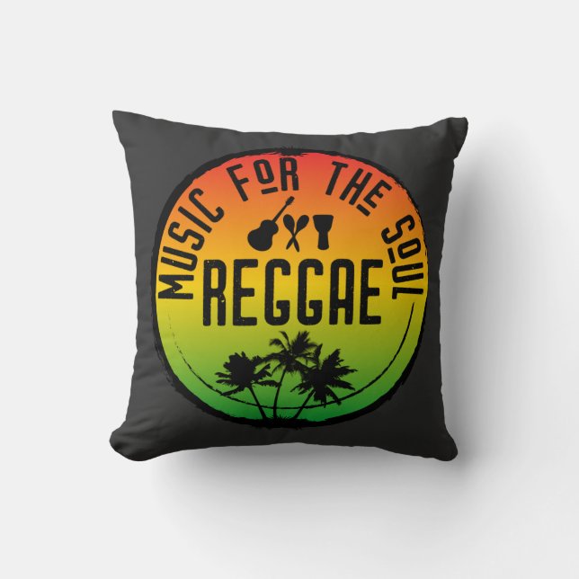 Reggae Music voor de Soul Caribbean Rasta Quote Kussen (Voorkant)