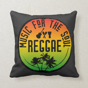 Reggae Music voor de Soul Caribbean Rasta Quote Kussen