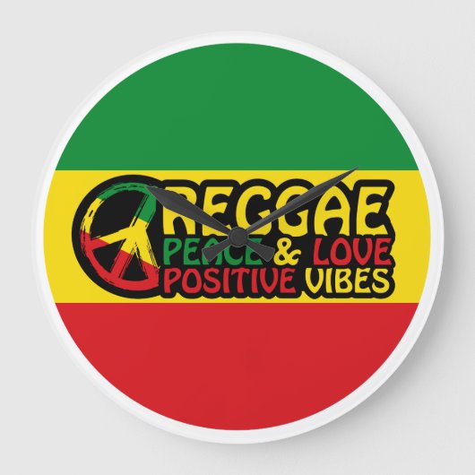 Reggae Music with positive quotes Grote Klok (Voorkant)