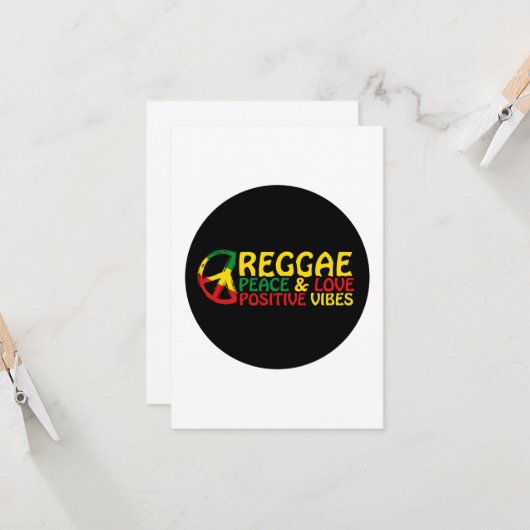 Reggae Music with positive quotes Kaart (Voorkant / Achterkant in situ)