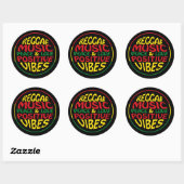 Reggae Music with positive sayings and quotes Ronde Sticker (Vel)