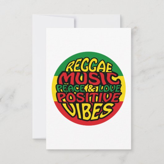 Reggae Music with positive sayings Kaart (Voorkant)