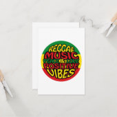 Reggae Music with positive sayings Kaart (Voorkant / Achterkant in situ)