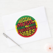 Reggae Music with positive sayings Ronde Sticker (Envelop)