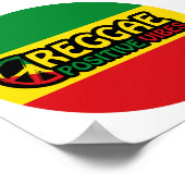 Reggae Music with positive vibes and reggae flag Poster (Hoek)