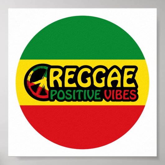 Reggae Music with positive vibes and reggae flag Poster (Voorkant)