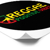 Reggae Music with positive vibes and reggae flag Poster (Hoek)
