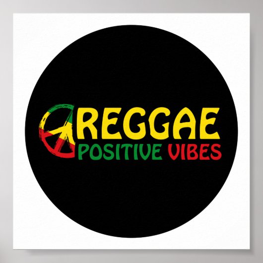 Reggae Music with positive vibes and reggae flag Poster (Voorkant)
