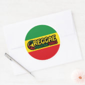 Reggae Music with positive vibes and reggae flag Ronde Sticker (Envelop)
