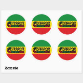 Reggae Music with positive vibes and reggae flag Ronde Sticker (Vel)