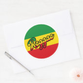Reggae Music with reggae flag colors Ronde Sticker (Envelop)